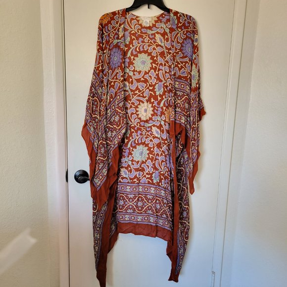 Free People Red and Purple Floral Kimono Cardigan - Picture 9 of 10